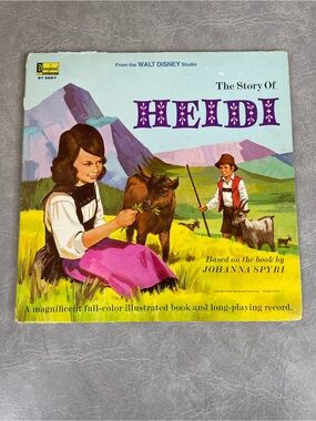 Vintage 1968 Walt Disney Productions ‘The Story of Heidi’ LP Record and Book